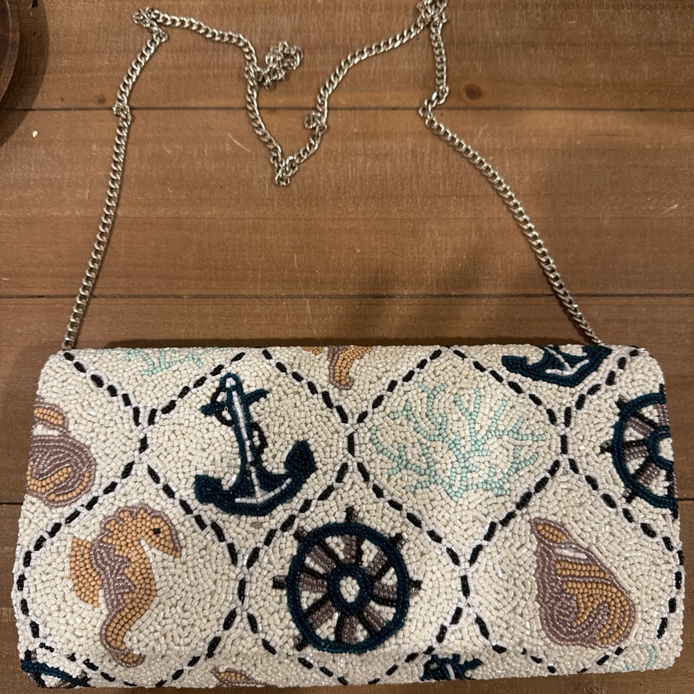 Nautical Themed Beaded Clutch